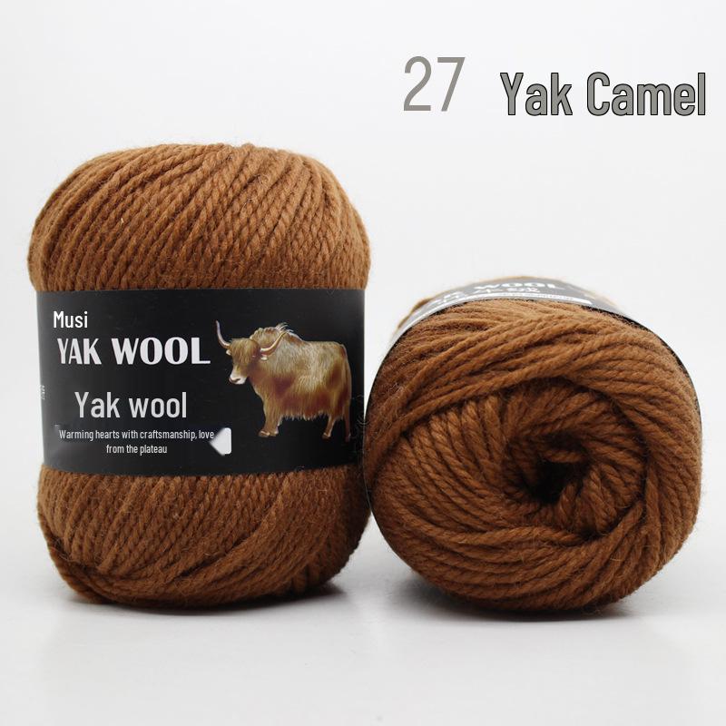 Yak Down 3-Strand Wool Yarn: Hand-Knitted Medium-Thick Sweater/Cardigan/Scarf/Hat Crochet Yarn.