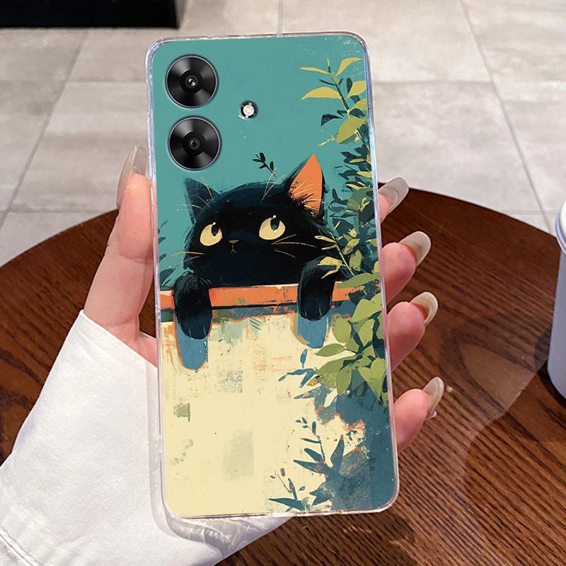 For Realme Note 60 60X Case Aesthetic Fashion Cute Cat Transparent Soft Silicone Casing For Realme Note60 X Note60X Phone Cover