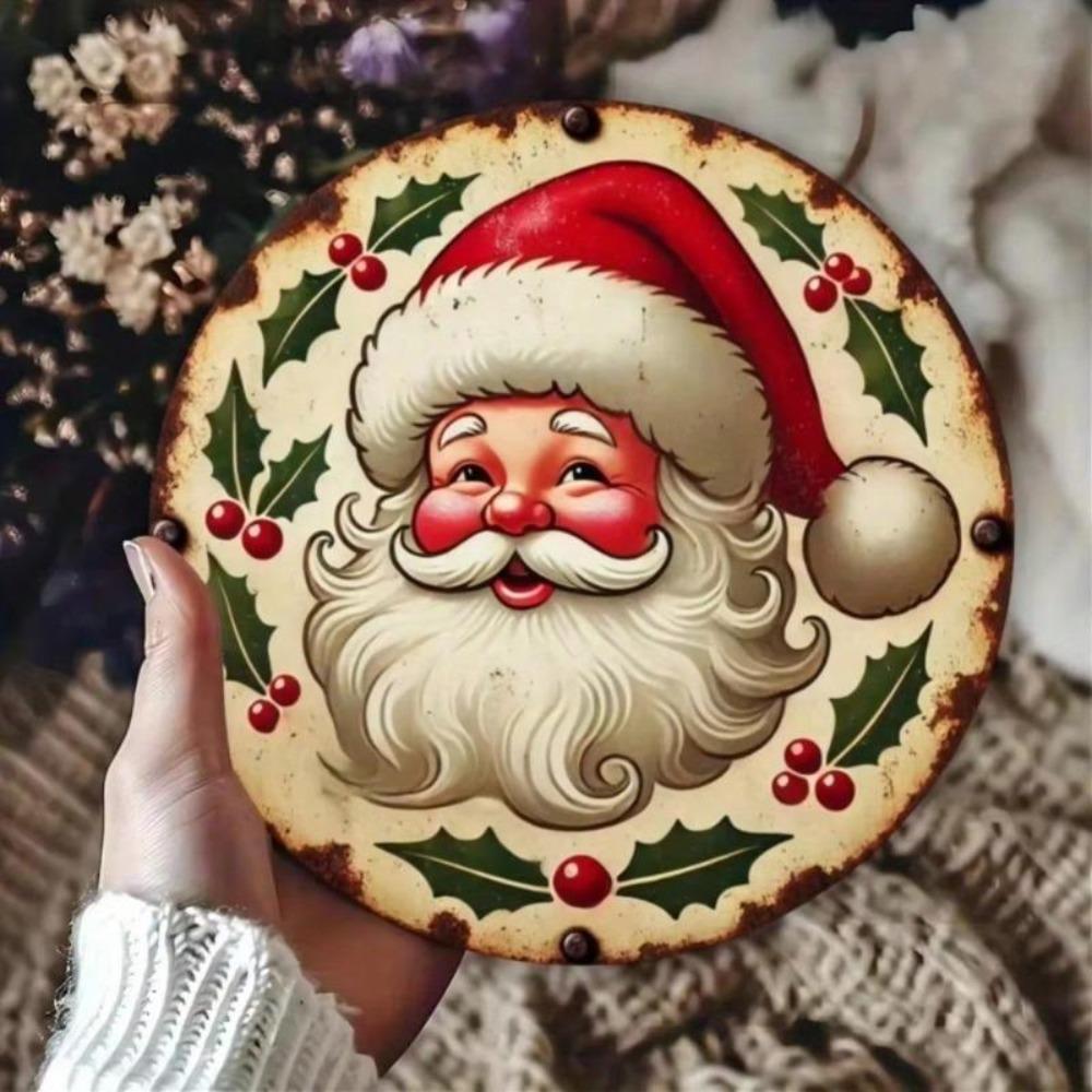 Christmas Santa Claus Metal Sign Iron Wall Art Home Cafe Bar Decor