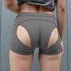 Men Elastic Waist Back Cutout Home Wear Mini Pants Shorts Pajamas