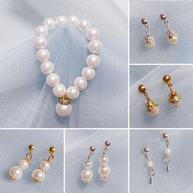 DIY Decoration Antique Doll Earrings Accessories For 30cm/60cm Doll Ear Studs Earrings Pearl Necklace Toys
