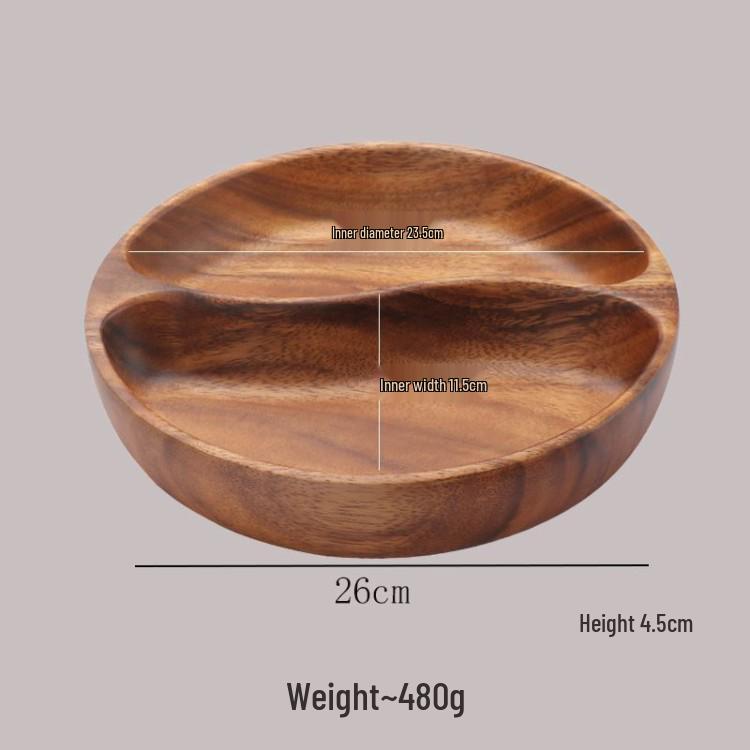 Japanese Style Walnut Acacia Wood Fruit and Salad Bowl Set