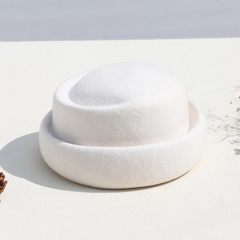 Women'S 100% Wool Beret With Veil | British Vintage Stewardess Hat | Elegant Banquet Luxury