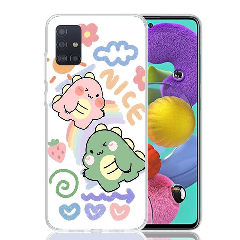 Dinosaur Cartoon Cute Phone Case For Samsung Galaxy A52 A32 A22 A12 A02S A50S A30S A51 A31 AA71 Note 20 Ultra 10 S10 Plus Galaxy