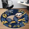 1pcSloth Branch Office Round Area Rug, Indoor Mat Suitable ForOffice, Under Office Chairs Bedroom Living Room Home Decor, Room Deco 018