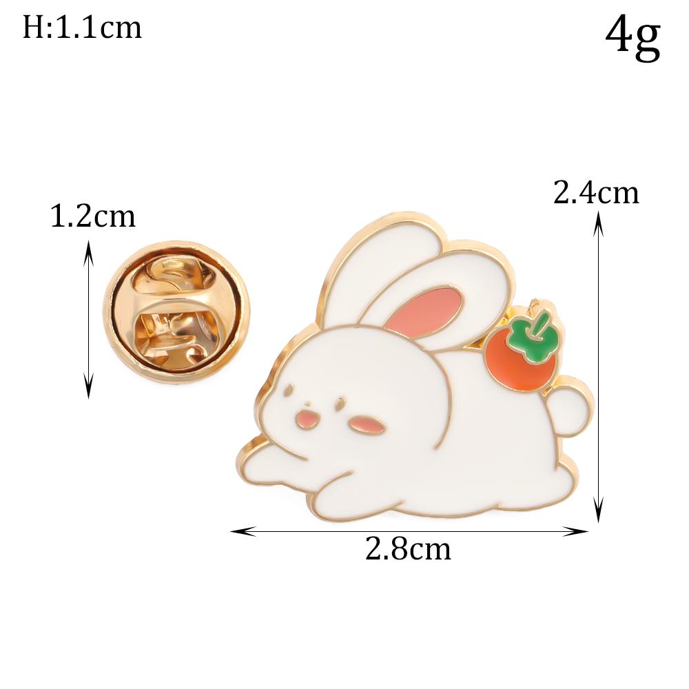 1/4pcKoi Rabbit Brooch Cartoon Kiss Rabbit Badge Cute Sweet Girl Sweater Corsage Dress School Bag Buckle Pin