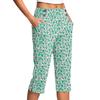 Women's Vintage Floral Print Button Pocket Trousers Slit High Waist Sports Yoga Casual Pants
