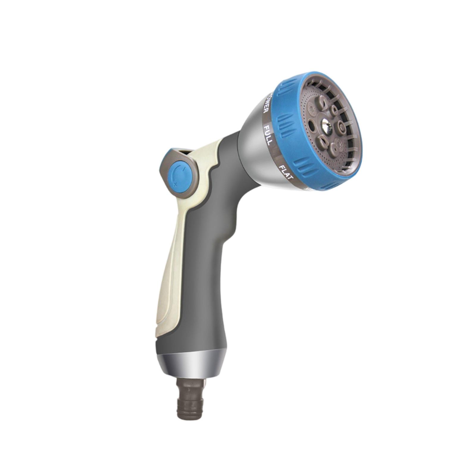 

Насадка для садового шланга 8 режимов распыления с управлением большим пальцем Инструмент для полива сада, мойки автомобиля, ухода за газоном и купания домашних животных One Size