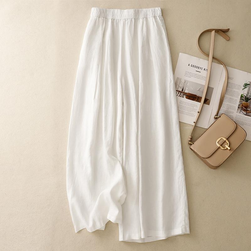 

DIMANAF 2025 Summer Plus Size Long Pants Women Elastic Casual Harem Pants High Waist Basic Trousers Loose Wide Leg Pants L рожевий
