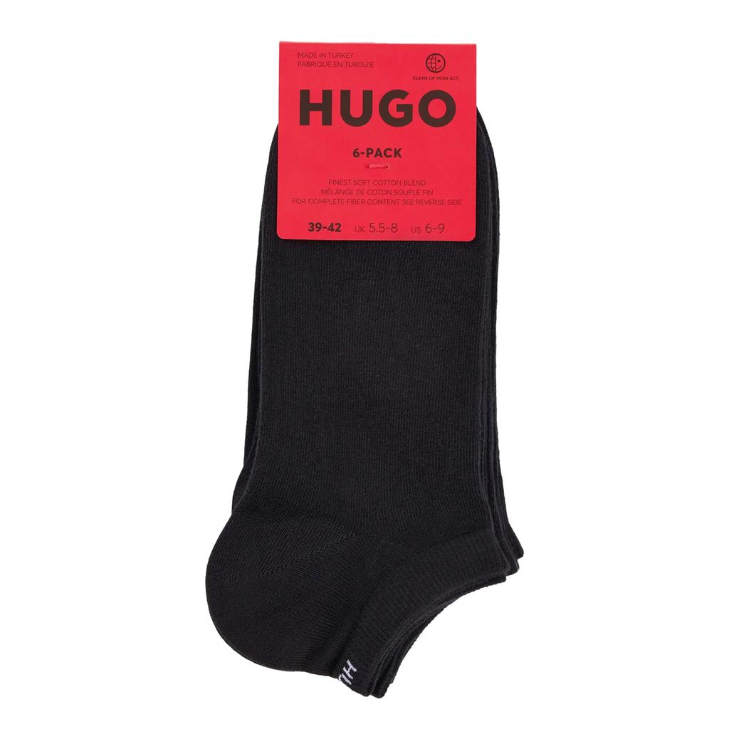 Hugo Unisex Adult Logo Organic Cotton Ankle Socks (Pack of 6)