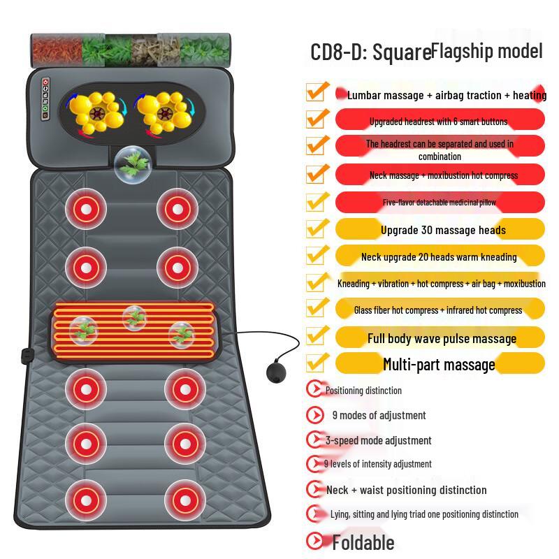 Alliance Messenger Foldable Full Body Infrared Heating Massage Cushion