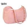Corduroy Purse Women Shoulder Bag Stylish Top Handle Crescent Retro Style Handbag Simple Armpit for Shopping Commuting Dating
