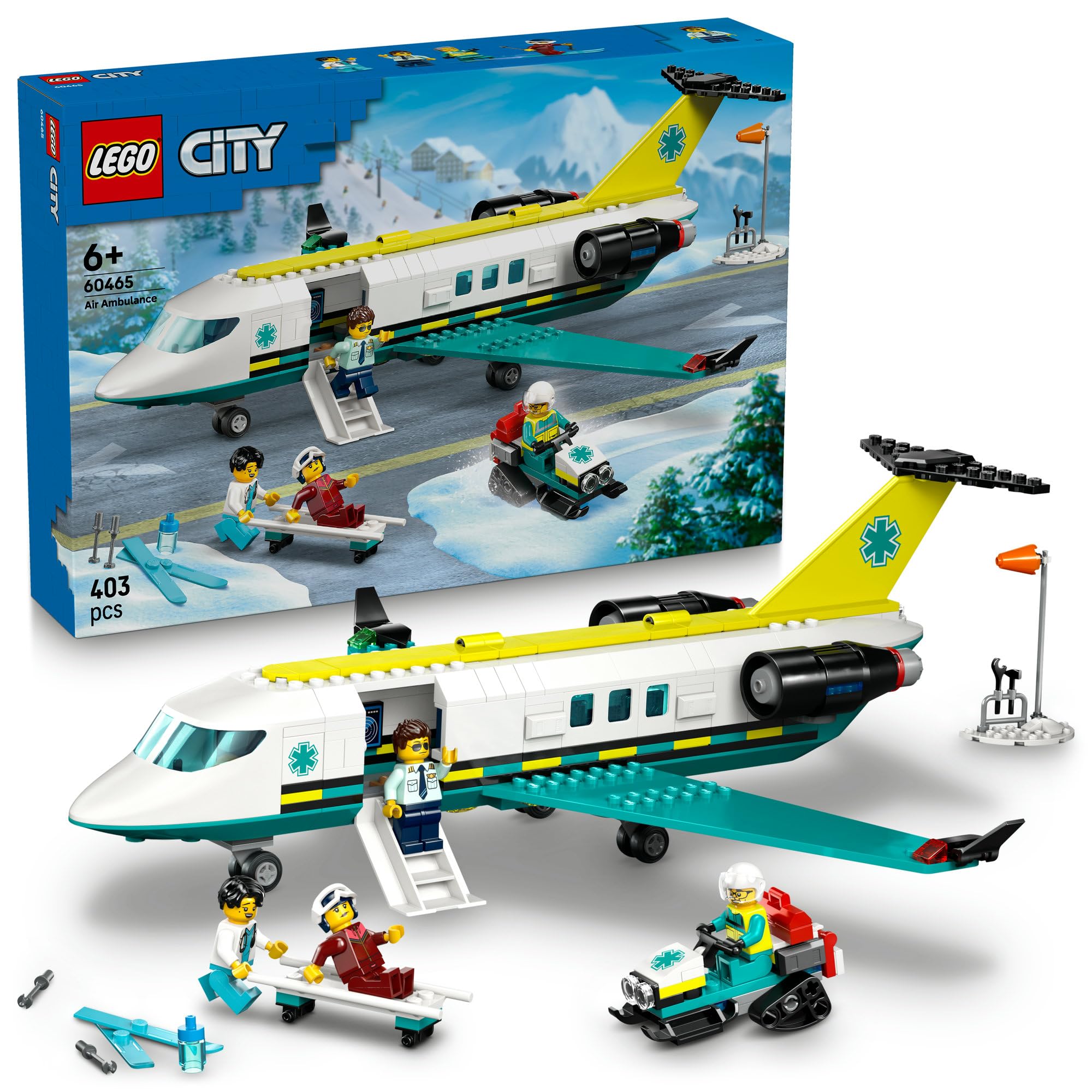 

Игрушечный самолет LEGO City - Подарок на день рождения, Строительные блоки, Образовательная игрушка для мальчиков и девочек, Возраст 6, 7, 8, 9 лет, Транспорт, Самолет, Дирижабль, Наука,