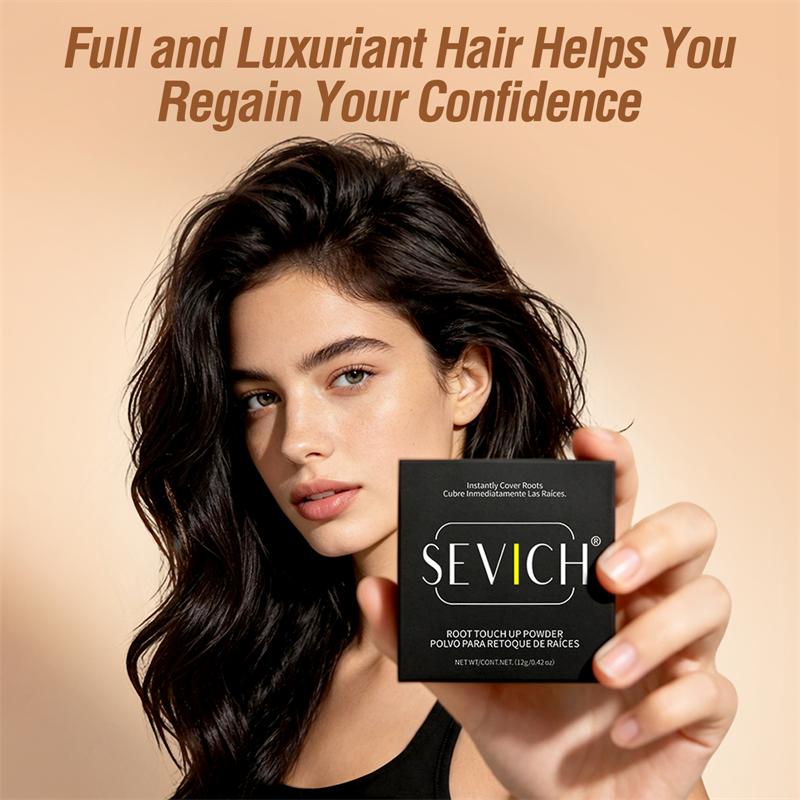 SEVICH 12g Magical Fluffy Hairline Powder Hair Line Shadow Hair Concealer Root Cover Up Gray Coverage Unisex Instantly Black/Dark Brown/Coffee