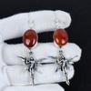 Natural Carnelian Gemstone Antique Earrings 925 Sterling Silver Earring, Boho Silver Jewelry Dangle Earrings, Gifts For Party Wear Gifts For Her