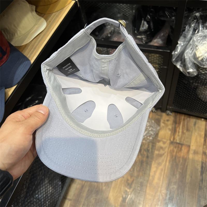 Wind white light blue baseball cap women's C letter embroidery face small cap casual versatile soft top