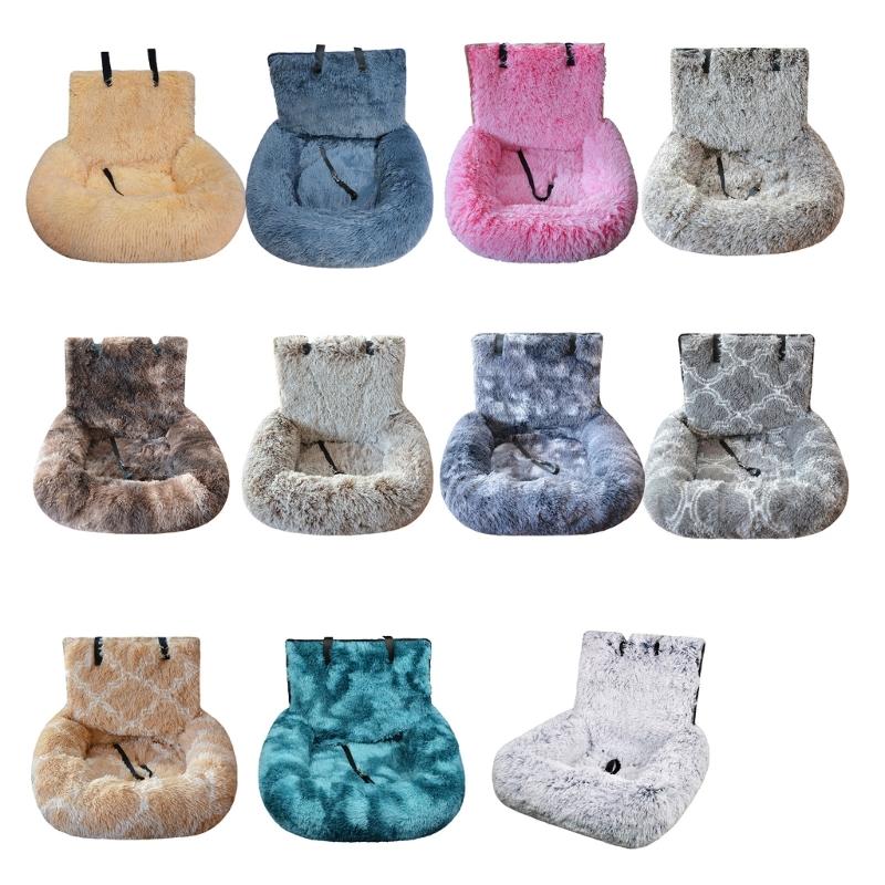Furry Warm Dog Bed for Car Seat Soft Cushion Pet Bed For Travel Easy To Install Carseat Cushion for Breeds Road Trips