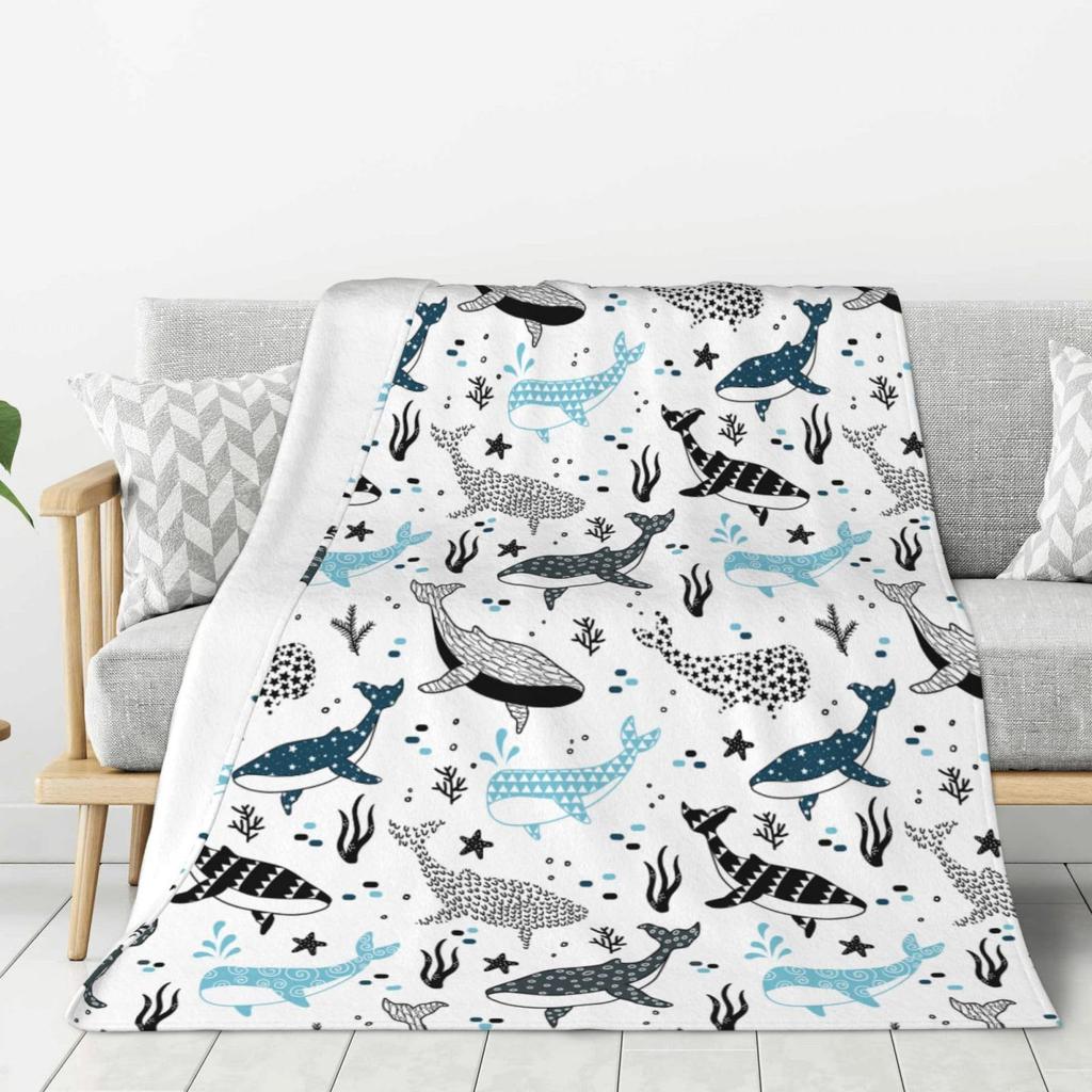 Bohemian Elephant Pattern Digital-printed Polyester Bedroom Velvet Flannel Soft Sofa Cover Blanket Fleece Soft Blankets for Beds