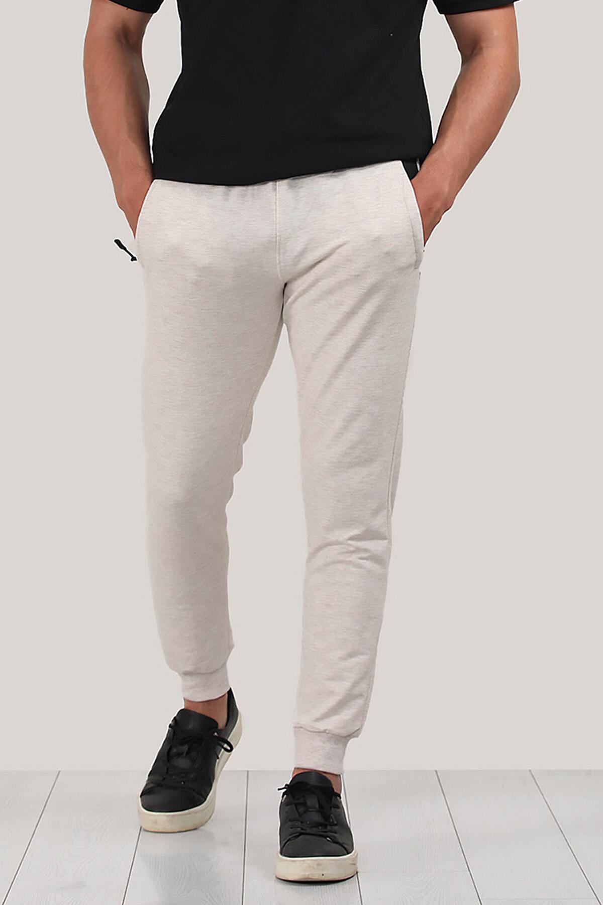 

Men s Elastic Sweatpants S кремовый