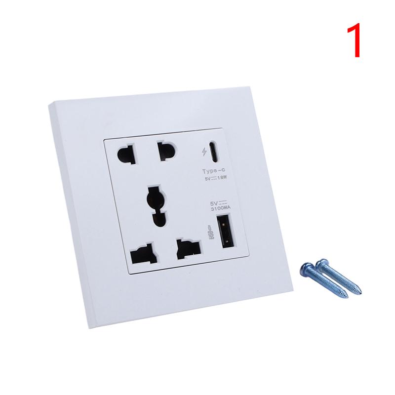 Type C Port Socket Power 4000Ma Usb Outlet Household Embedded Wall Power Usb Outlet Modern Electrical Wall Panel For Home Office