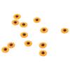 60pcs 16mm Sunflower Slime Beads Resin Sunflower Flatback Cabochons Beads  for Scrapbooking