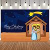 Christmas Religion Nativity Background Photograph Starry Night Festival Birthday Baby Shower Decor Photo Backdrop Banner Prop3