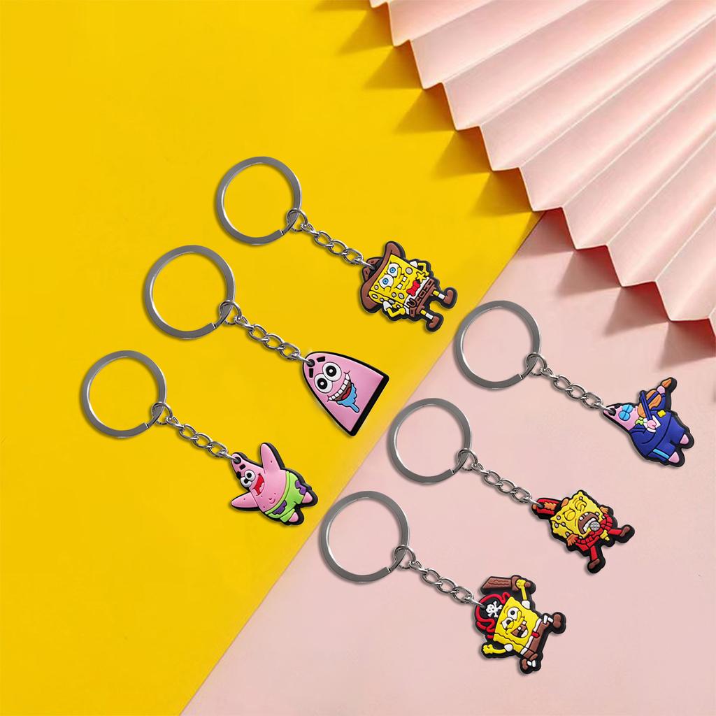 Spongebob Keychain Party Favors Pendant Bag Keychain Accessories Birthday Party Gift Bag Filling Material Christmas Supplies
