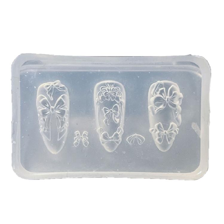 

Reusable Silicone 3D Nail Art Template Embossed Bows Ice Pattern Lightweight Manicure Accessory 1