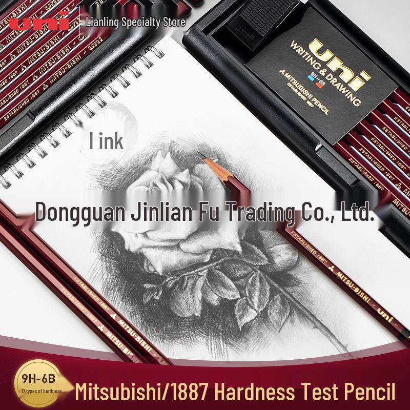 UNI Mitsubishi Japan 1887 Hardness Test Raw Wood Writing Pencil 4B