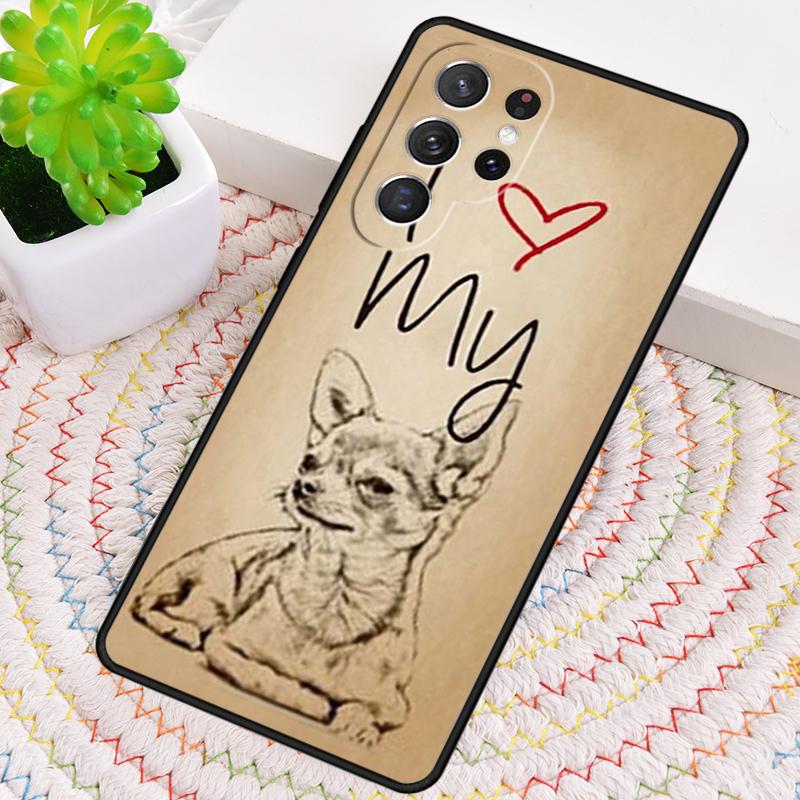 

I Love My Chihuahua Dog Pug Silicone Phone Case For Samsung Galaxy note 10 pro S26 S25 S24 S23 S22 S21 Plus S25Ultra Capa Cover Galaxy Note10+