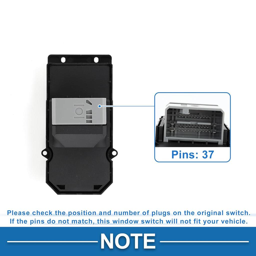 Power Window Switch No.35760-SZA-A41 Window Control Switch for Honda Pilot 2012-2015 Black
