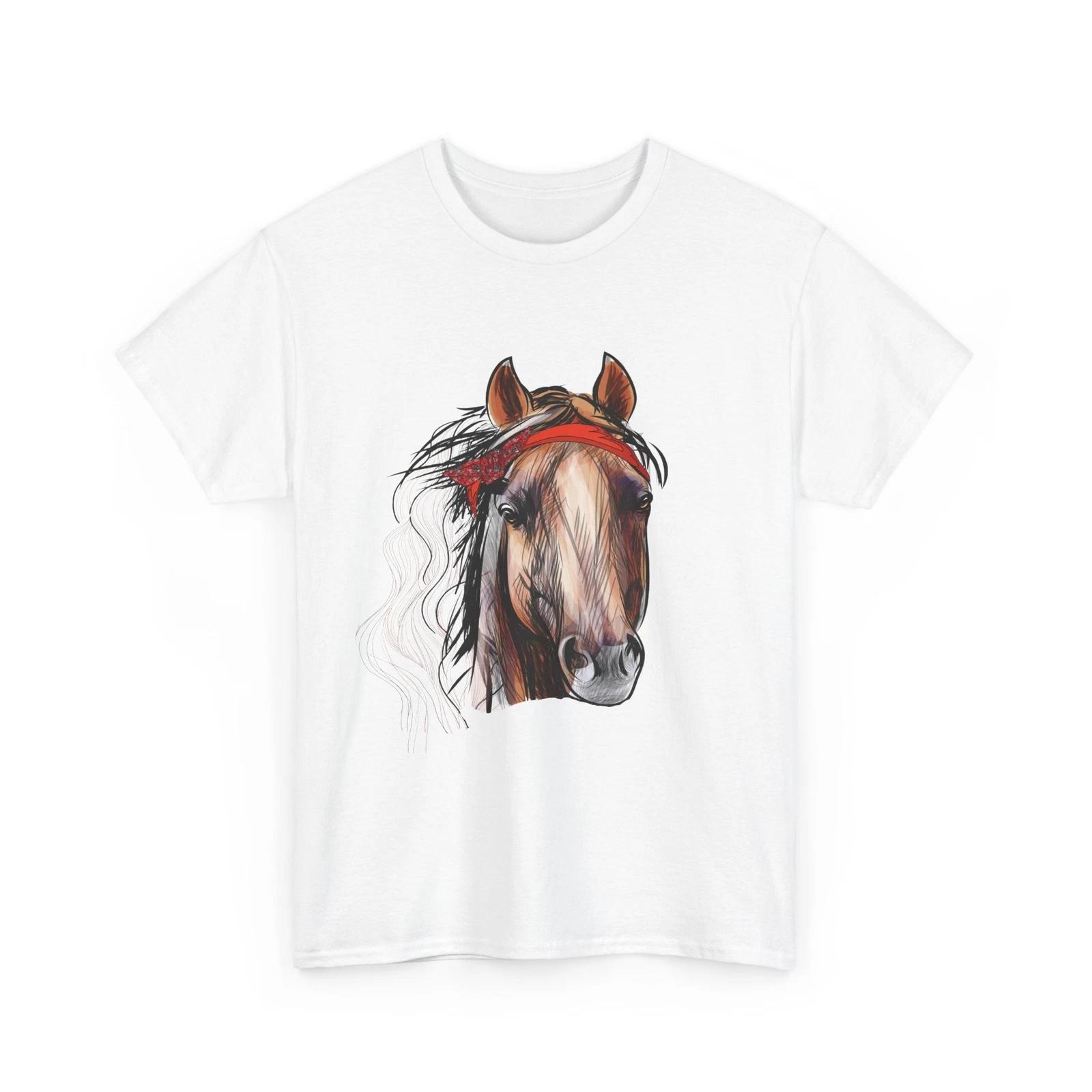 Футболка с лошадью, Лицо лошади с банданой, Любителям конного спорта, Верховой езды S