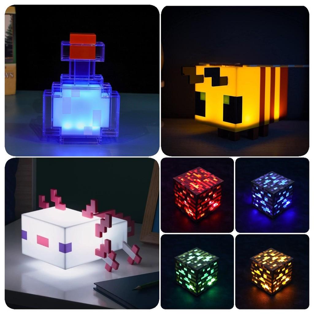 Night Light Minecraft Bottle Bee Salamander Creeper Building Block Lamp Gift