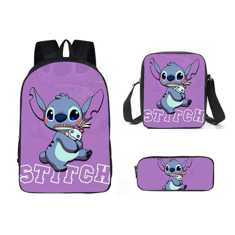 Stitch Cartoon Backpack For Kids Oxford Fabric Waterproof School Bag With Breathable Straps