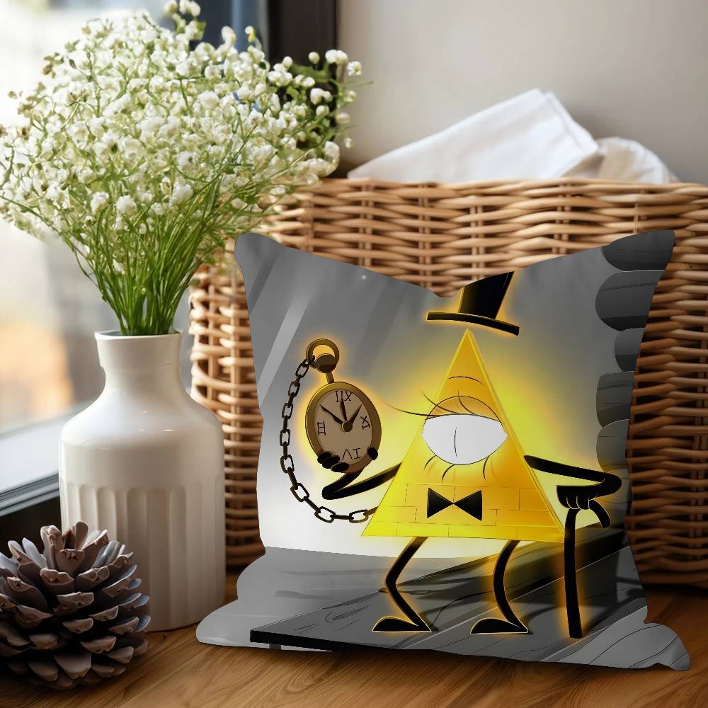 Cartoon B-Bill Cipher Cushion Cover Car Throw Pillow Case For Sofa Car Christmas Gift 40x40cm 45x45cm