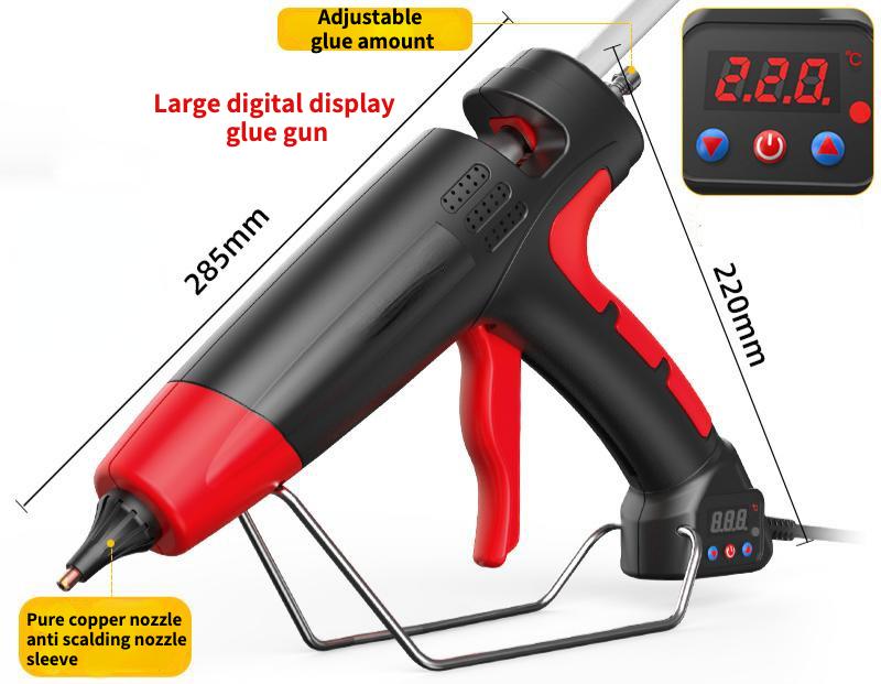 

Профессиональный термоплавкий клеевой пистолет, 800 Вт, цифровая медная насадка с регулируемой температурой, 11 мм, клеевые стержни, промышленные инструменты, силиконовый пистолет EU