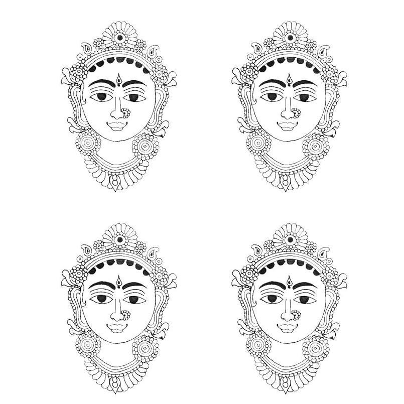 RSINC Arts Big Wooden Printing Block Devi Face (6 Inch) B089R7VPTZ