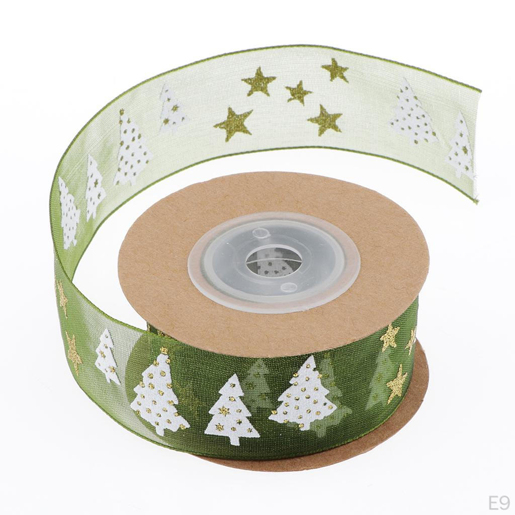 Christmas Ribbon, Tree Ribbons, Polyester Ribbon Crafts Gift Wrapping Festive Ribbons Decorations,