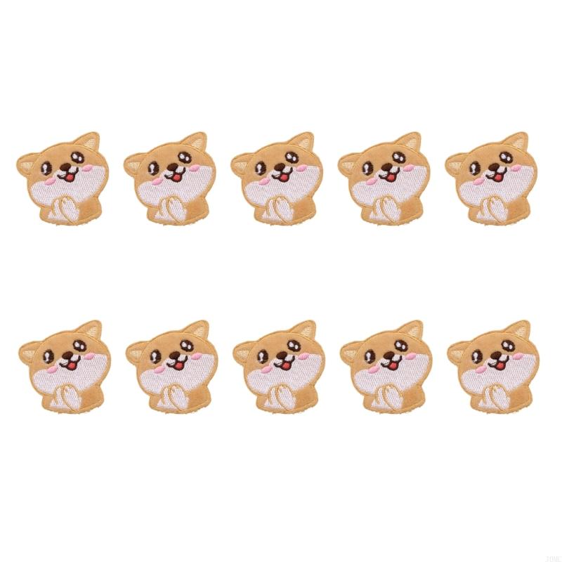 10Pcs Dog Fabric Iron On Patches Embroidery Appliques For Jackets Hat Bag Coat J0MC