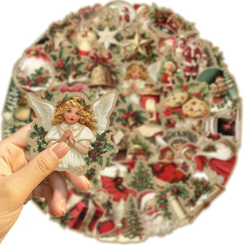 Vintage Weihnachten Schneemann Aufkleber zum Aufreiben Junk Journal Collage Weihnachts-Transferaufkleber DIY Album Scrapbooking Bastelaufkleber