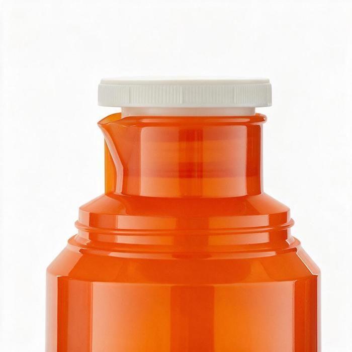 Bouteille Isotherme 1,0 L – ROTPUNKT- 24h Chaud / 36h Froid – Double Paroi en Verre – BPA Free – Avec Gobelet – Orange
