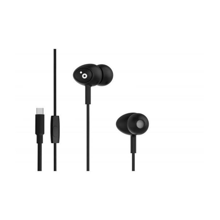 Ecouteurs Intra-auriculaires - SUNSTECH - BEATC - USB Type-C - Noir - Microphone intégré