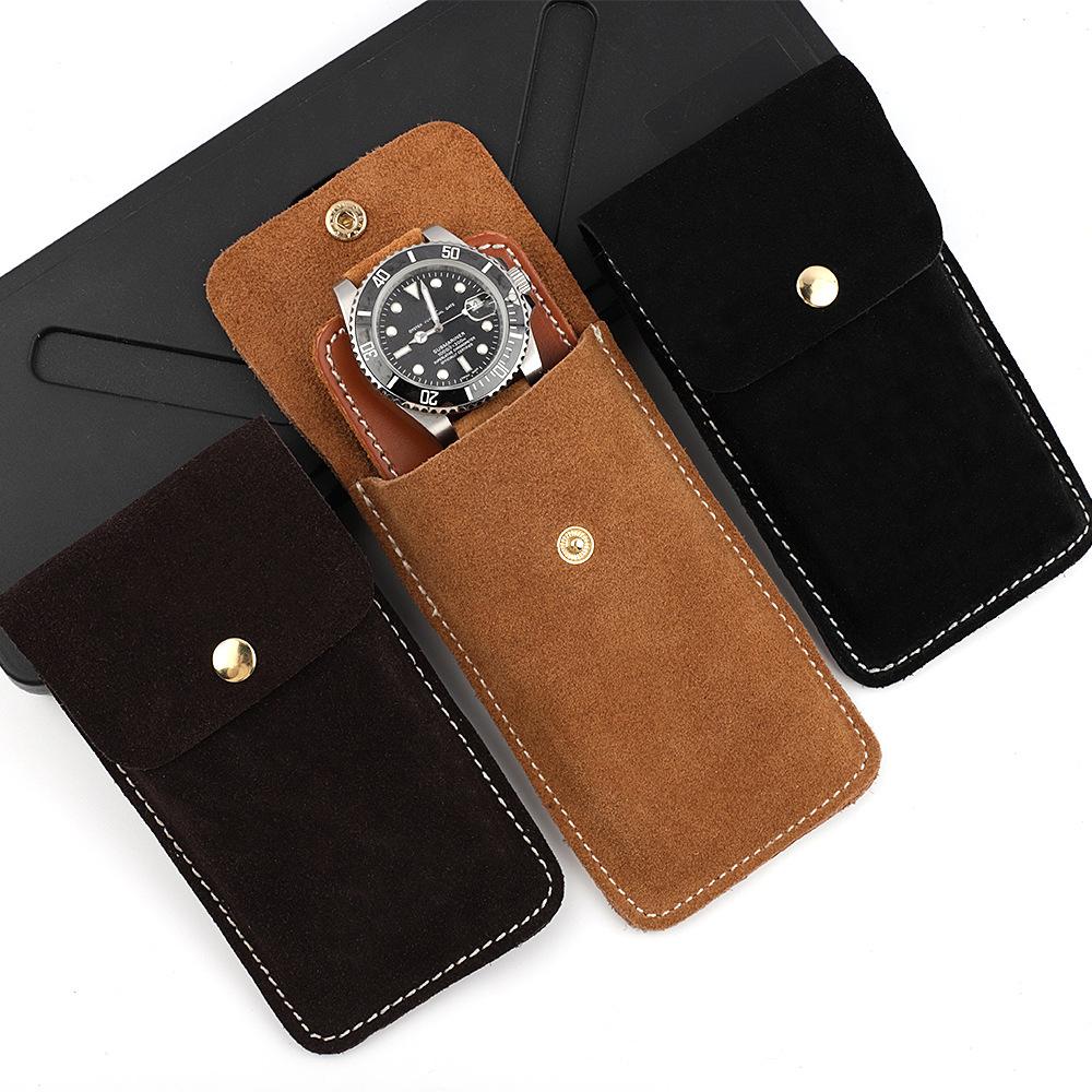 Suede Leather Watch Storage Bag Watch Case Gift Box Protective Cover Portable Travel Watch Pouch Bags Watches Accessories