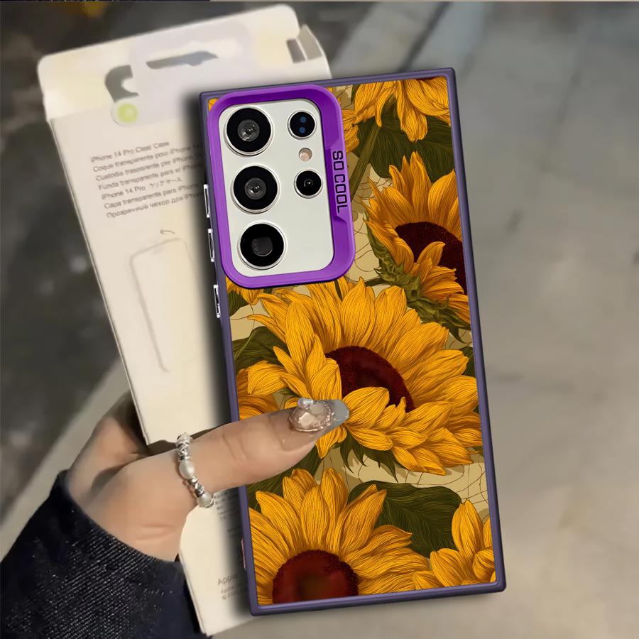 Case for Samsung Galaxy S25 S25Edge S24 FE S22 S20 Plus Note 20 Ultra S23 S21 S23 Ultra Phone Cover Sunflower Sea