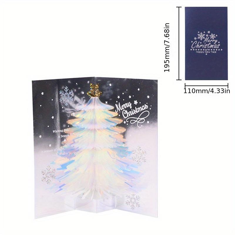 Festive 3D Holiday Card Christmas Tree Decor with New Year Wishes Gift for Loved Ones 3 Color Choices