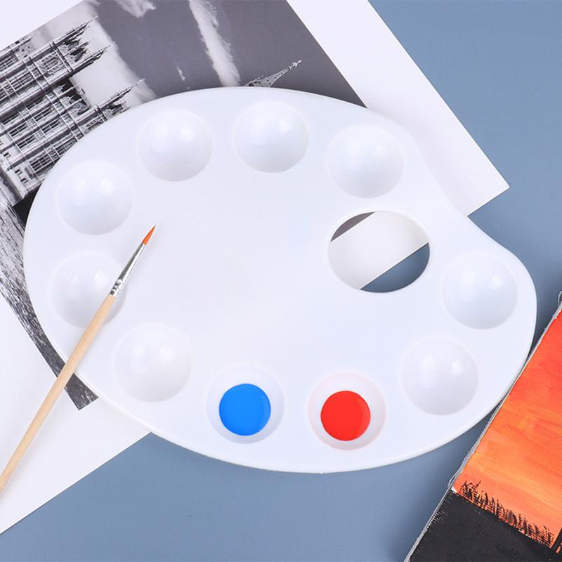 White Painting Supplies Color Mixing Paint Pigment Tray Round Palette For Watercolor Gouache Acrylic Painting Art Supplies