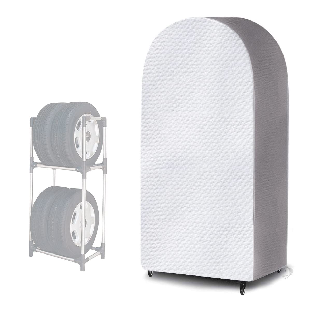 

AUTOSKY Чехол для стеллажа для шин, Солнцезащитный, Серебристый, Уличный, С флисовой подкладкой, Водонепроницаемый, Чехол для хранения, Предотвращение износа, Защита от пятен For light cars (width серебряный