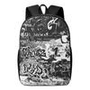 Zaini Grafite Bianco e Nero per Studenti delle Scuole Primarie e Secondarie, Prodotti alla Moda, Traspiranti, Riduzione Ultra-Leggera del Carico Cartoni Animati