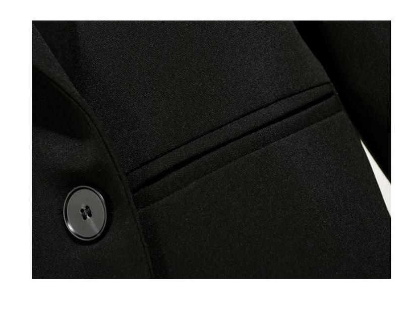 Chic 2025 Women's Loose Black Suit Coat - British Style, Korean-Inspired, Casual Professional Fashion
