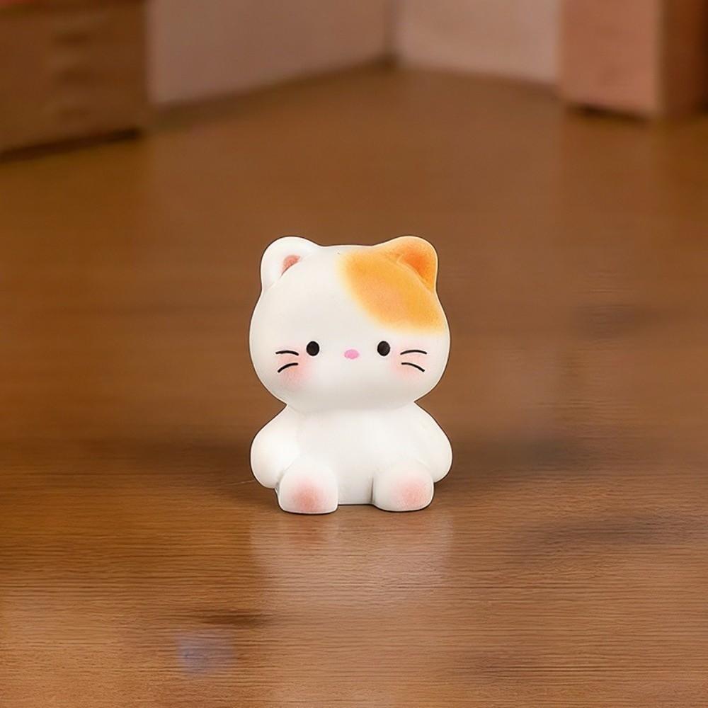 6pcs Small Size Kittens Decorations Resin Desktop Cat Decorations Cat Ornaments  Home Decoration